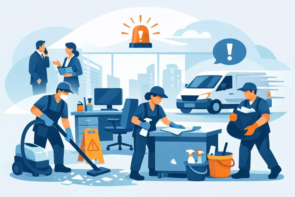 Intervention nettoyage urgence entreprise réactive